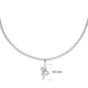 Damen Halskette shiny serpent aus mit Weigold beschichtetem Edelstahl