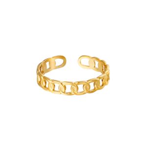 Damen Ring rena aus mit Gelbgold beschichtetem Edelstahl