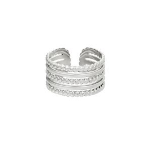 Damen Ring wrapped around aus mit Weigold beschichtetem Edelstahl