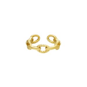 Damen Ring link it aus mit Gelbgold beschichtetem Edelstahl