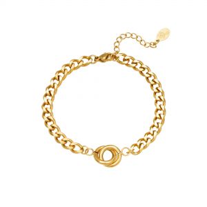 Damen Armband intertwined aus mit Gelbgold beschichtetem Edelstahl