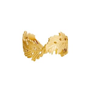 Damen Ring wavy leaf aus mit Gelbgold beschichtetem Edelstahl