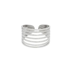 Damen Ring stack it up aus mit Weigold beschichtetem Edelstahl