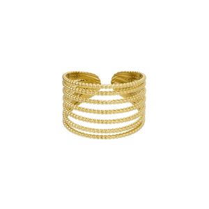 Damen Ring stack it up aus mit Gelbgold beschichtetem Edelstahl