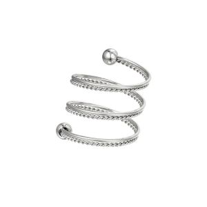 Damen Ring Spiralring aus mit Weigold beschichtetem Edelstahl Gre: 16