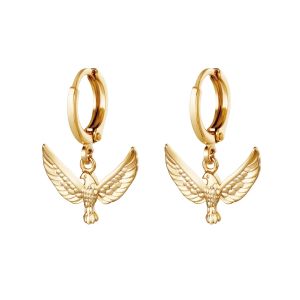 Damen Ohrringe bird of freedom aus mit Gelbgold beschichtetem Kupfer