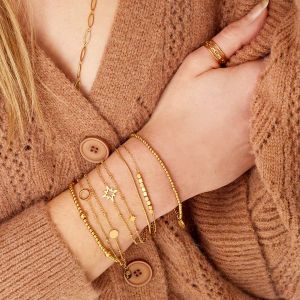 Damen Armband Karma aus mit Gelbgold beschichtetem Edelstahl