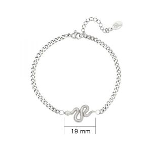 Damen Armband shiny serpent aus mit Weigold beschichtetem Edelstahl