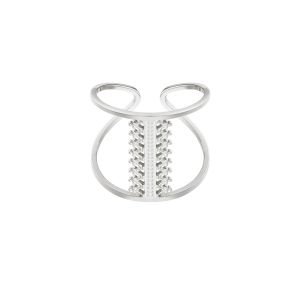 Damen Ring woven aus mit Weigold beschichtetem Edelstahl