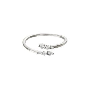 Damen Ring sparkling twist aus mit Weigold beschichtetem Kupfer mit Zirkonsteinen