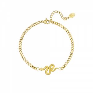 Damen Armband shiny serpent aus mit Gelbgold beschichtetem Edelstahl