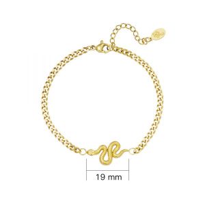 Damen Armband shiny serpent aus mit Gelbgold beschichtetem Edelstahl