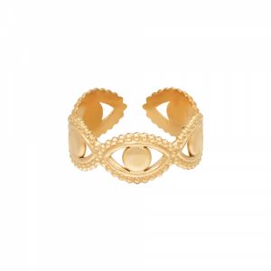 Damen Ring eyes around aus mit Gelbgold beschichtetem Edelstahl