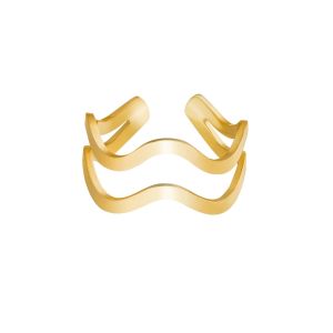 Damen Ring curvy aus mit Gelbgold beschichtetem Edelstahl