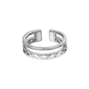 Damen Ring pure aus mit Weigold beschichtetem Kupfer mit Zirkonsteinen