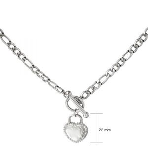 Damen Halskette heart on lock aus mit Weigold beschichtetem Edelstahl