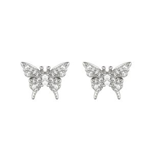 Damen Ohrringe sparkling butterfly aus mit Weigold beschichtetem Kupfer