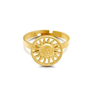 Damen Ring sunny vibes aus mit Gelbgold beschichtetem Edelstahl