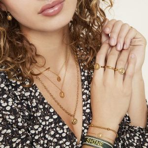 Damen Ring sunny vibes aus mit Gelbgold beschichtetem Edelstahl