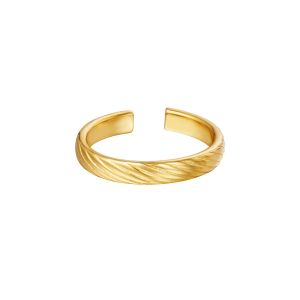 Damen Ring fein verziert aus mit Gelbgold beschichtetem Edelstahl