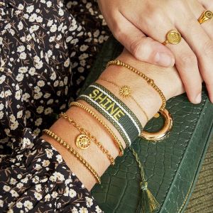 Damen Armband sunny vibes aus mit Gelbgold beschichtetem Edelstahl