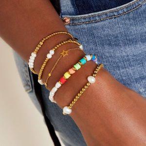 Damen Armband Sterne aus mit Gelbgold beschichtetem Edelstahl