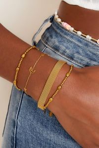 Damen Armband Mond aus mit Gelbgold beschichtetem Edelstahl