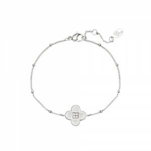 Damen Armband Kleeblatt aus mit Weigold beschichtetem Edelstahl mit Zirkonsteinen