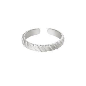 Damen Ring faya aus mit Weigold beschichtetem Edelstahl