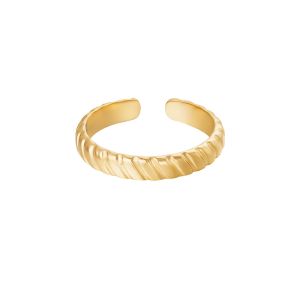 Damen Ring faya aus mit Gelbgold beschichtetem Edelstahl