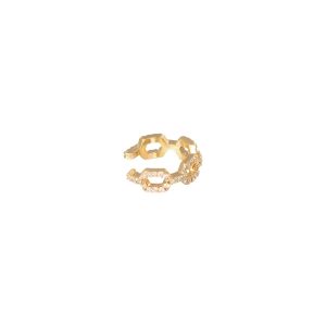 Ohrstulpe Earcuff diamond linked aus mit Gelbgold beschichtetem Kupfer mit Zirkonsteinen