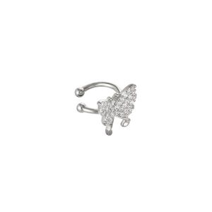 Ohrstulpe Earcuff flying diamonds aus mit Weigold beschichtetem Kupfer mit Zirkonsteinen