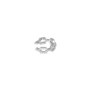 Ohrstulpe Earcuff diamond linked aus mit Weigold beschichtetem Kupfer mit Zirkonsteinen