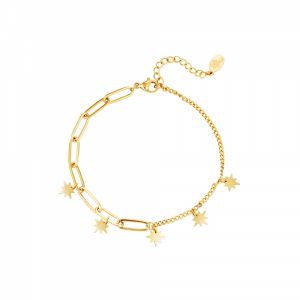 Damen Armband Sterne aus mit Gelbgold beschichtetem Edelstahl