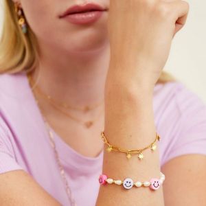 Damen Armband Sterne aus mit Gelbgold beschichtetem Edelstahl