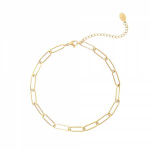 Damen Fukettchen plain chain aus mit Gelbgold beschichtetem Edelstahl