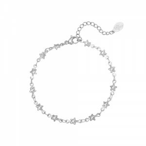 Damen Armband chained star aus mit Weigold beschichtetem Edelstahl