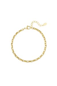 Damen Glieder Armband aus mit Gelbgold beschichtetem Edelstahl