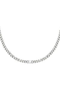 Damen Halskette Diamond In Chain aus Weigold beschichtetem Edelstahl & weien Zirkon