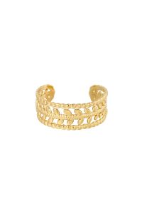 Damen Ring Barock aus mit Gelbgold beschichtetem Edelstahl