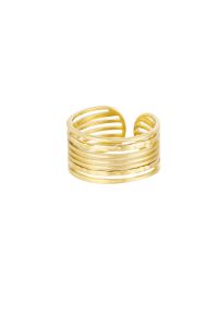 Damen Ring mehrreihig aus mit Gelbgold beschichtetem Edelstahl