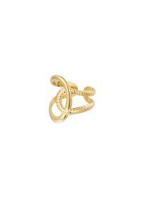 Damen Ring in Knotenoptik aus mit Gelbgold beschichtetem Edelstahl